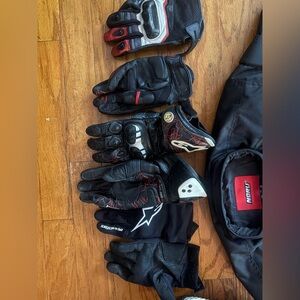 Alpinestars Black Motorcycle Riding Gloves with Red Accents